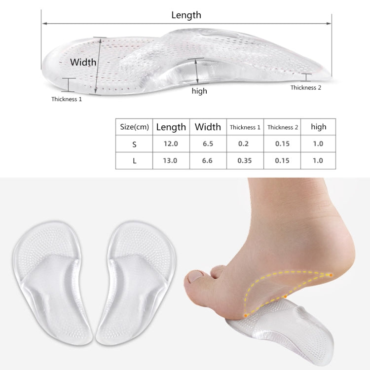 1pair Flat Feet Arch Support Shoe Insoles Adhesive Reusable Arch Cushions