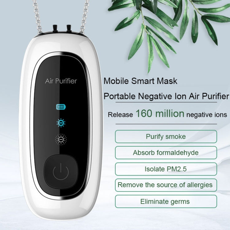 Upgrade Dual-brush Negative Ion Air Purifier Neck Small Portable Air Purifier