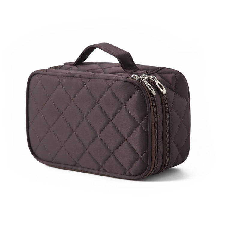 Rhombus Waterproof Cosmetic Bag Toiletries Storage Bag With Mirror