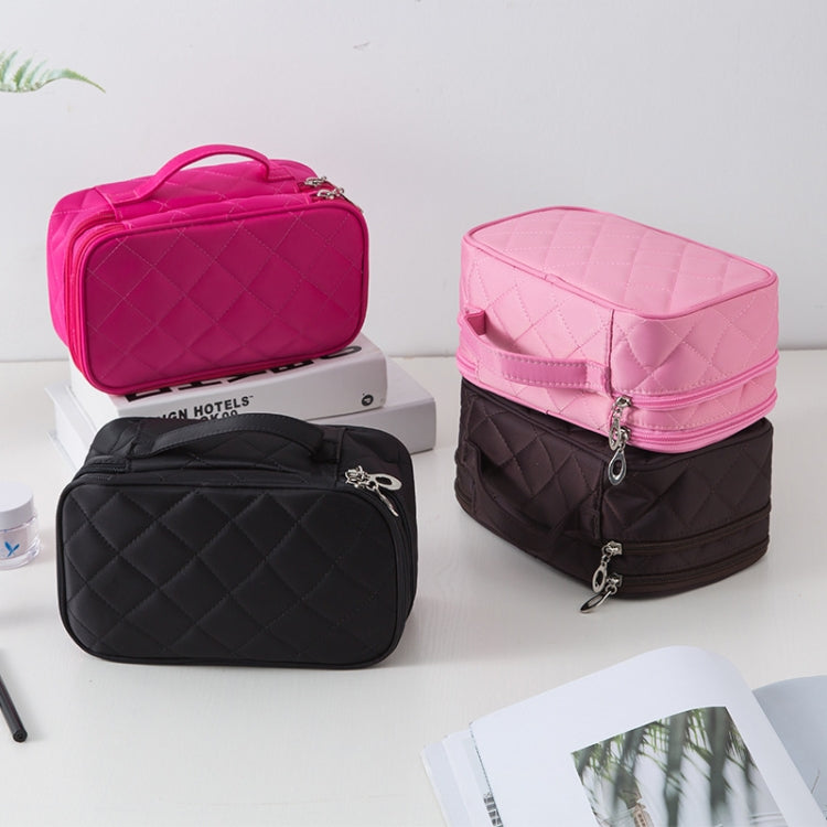 Rhombus Waterproof Cosmetic Bag Toiletries Storage Bag With Mirror