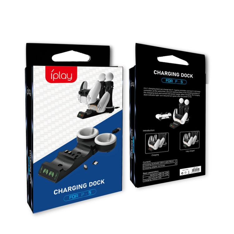 Iplay HBP-301 For PS5 / PS VR MOVE Controller Handle Dual Seat Charger 4 In 1 Charger