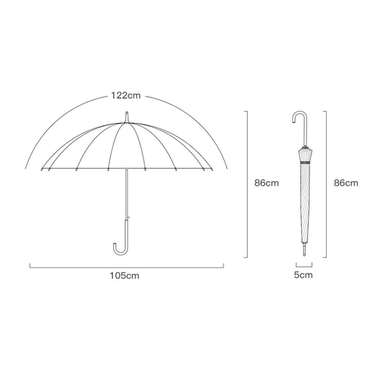 16 Bone Automatic Long Handle Double Sunny And Rain Dual Use Umbrella
