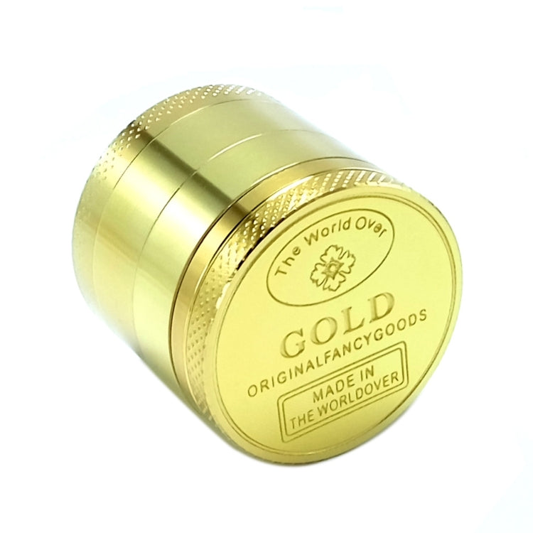 40mm 4 Layers Gold Coin Pattern Zinc Tobacco Grinder