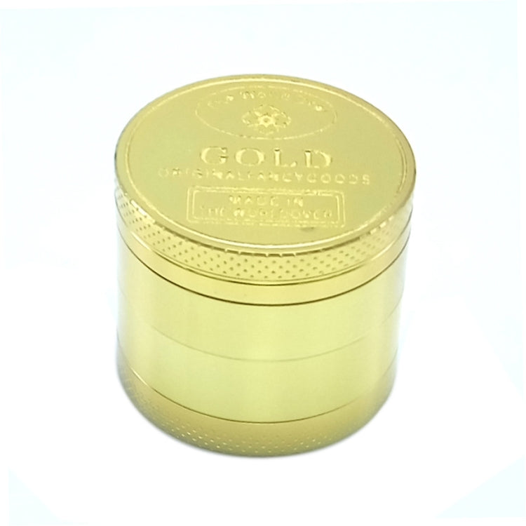 40mm 4 Layers Gold Coin Pattern Zinc Tobacco Grinder
