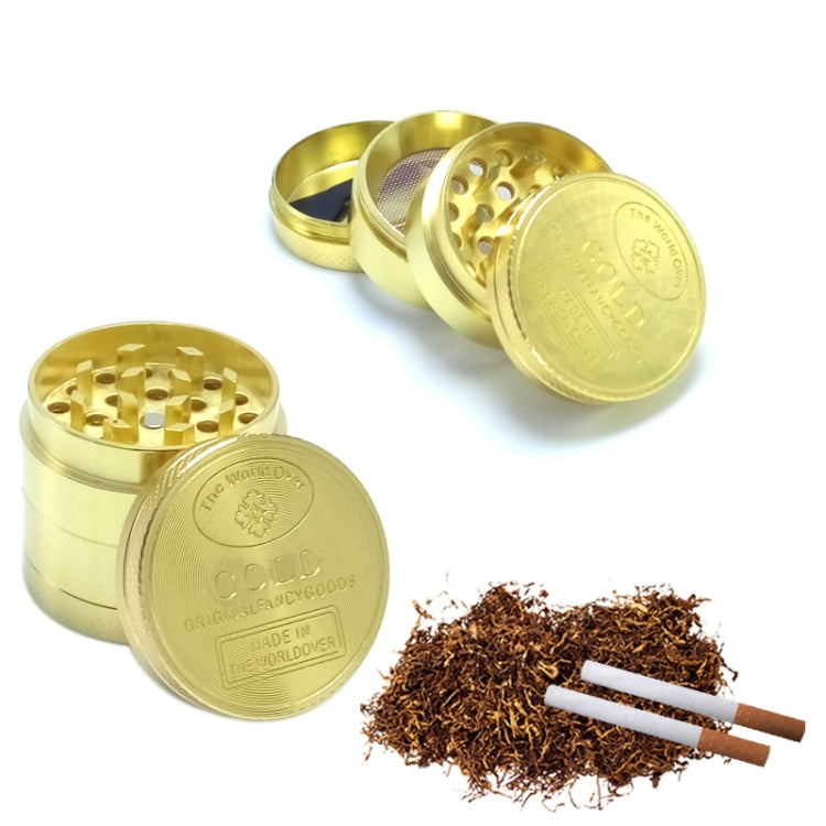 40mm 4 Layers Gold Coin Pattern Zinc Tobacco Grinder