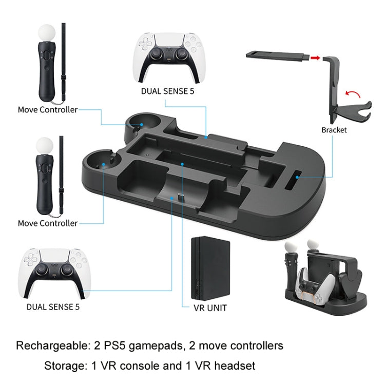 Iplay For PS5/Move/VR Multifunctional Storage Stand Charging Base