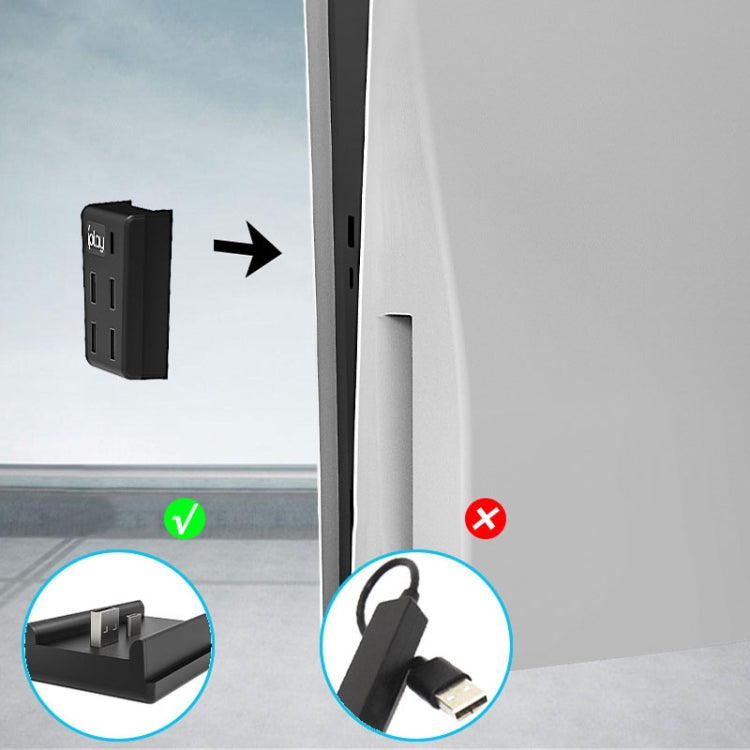 iplay HBP-308 For Sony PS5 5 in 1 Game Console USB3.0 HUB Connection Transmission Extender