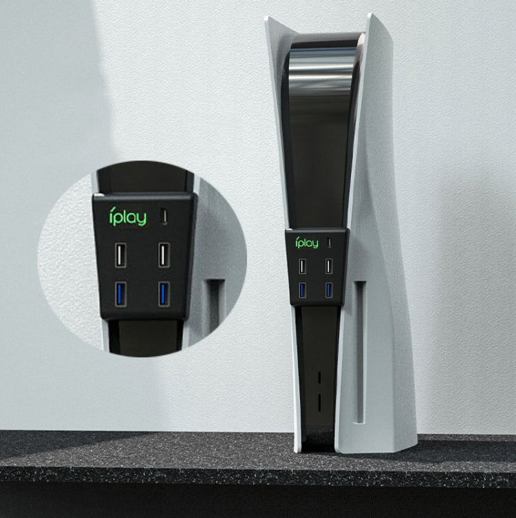 iplay HBP-308 For Sony PS5 5 in 1 Game Console USB3.0 HUB Connection Transmission Extender