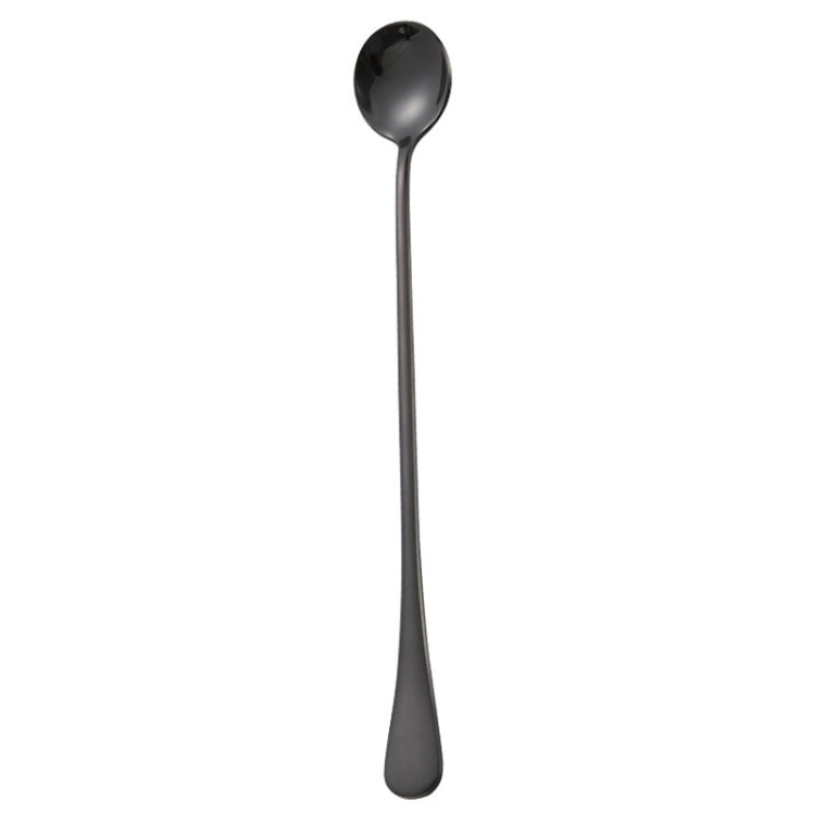 304 Stainless Steel Long Handle Thickened Round Spoon Coffee Ice Drink Mixing Spoon