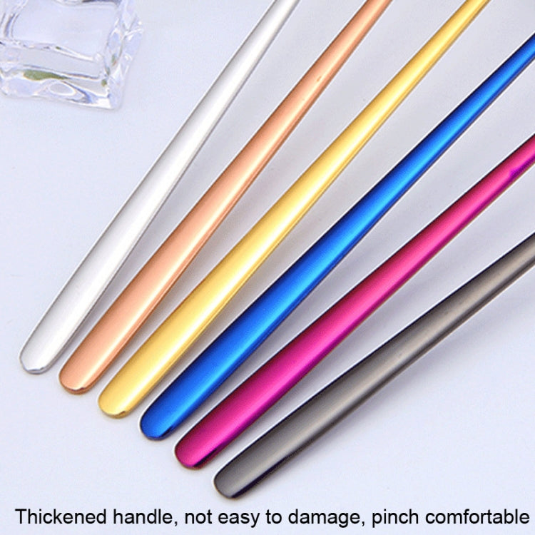 15cm 304 Stainless Steel Spoon Coffee Square Head Spoon Long Handle Mixing Spoon