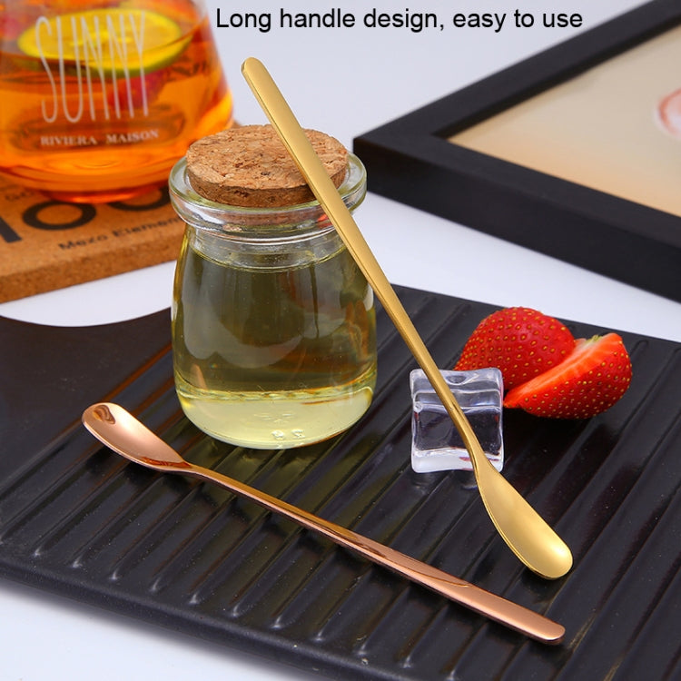 15cm 304 Stainless Steel Spoon Coffee Square Head Spoon Long Handle Mixing Spoon