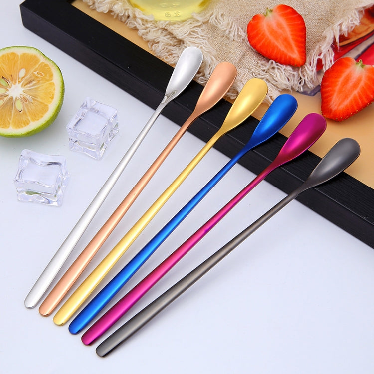 15cm 304 Stainless Steel Spoon Coffee Square Head Spoon Long Handle Mixing Spoon