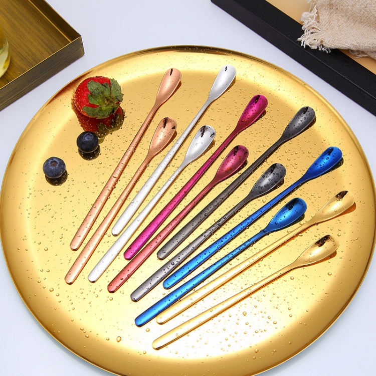 15cm 304 Stainless Steel Spoon Coffee Square Head Spoon Long Handle Mixing Spoon