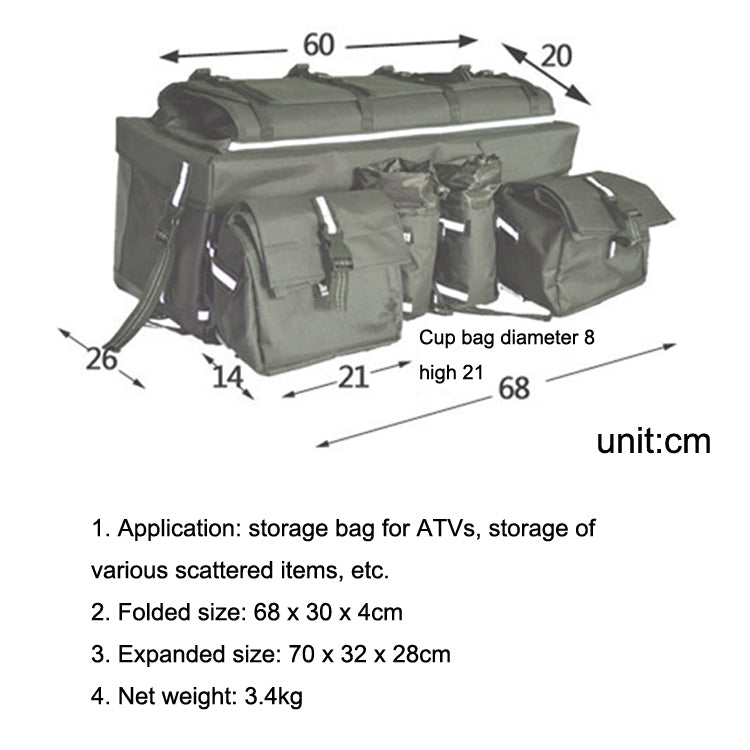 ATV Bag Quad Bike Go Kart Bag Snowmobile Mountain Bike Bag