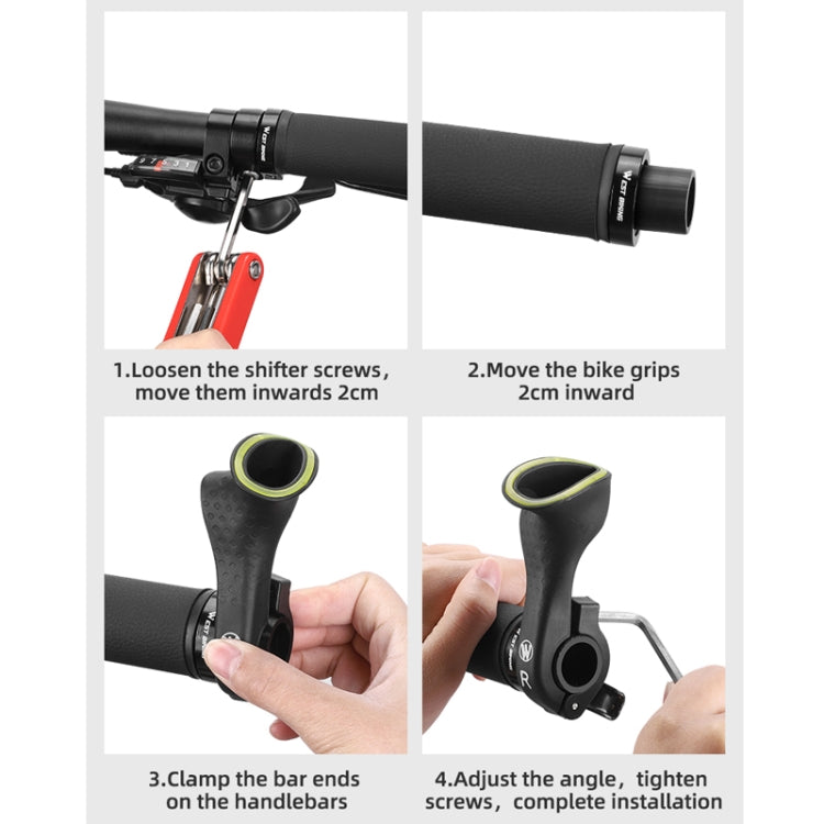 WEST BIKING Bike Cow Horns Fluorescent Deputy Handle Riding Equipment