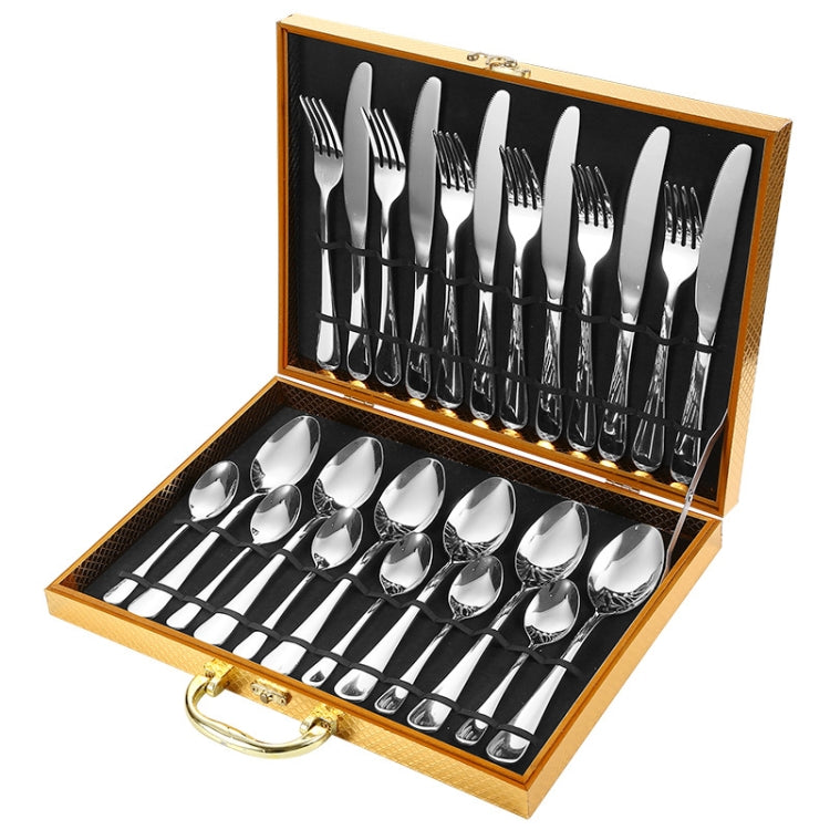 24pcs/set Boxed Stainless Steel Cutlery Knife, Fork and Spoon Cutlery Set