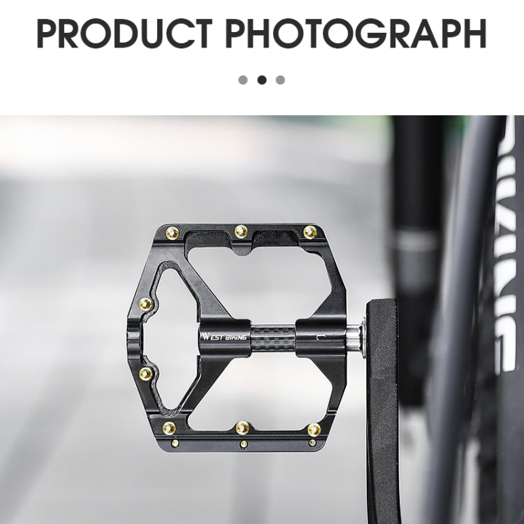 WEST BIKING 3 Bearings Ultralight Carbon Fiber Bushing Mountain Bike Pedal