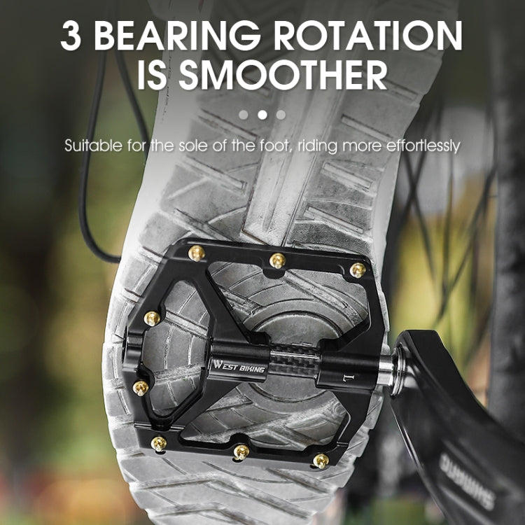 WEST BIKING 3 Bearings Ultralight Carbon Fiber Bushing Mountain Bike Pedal