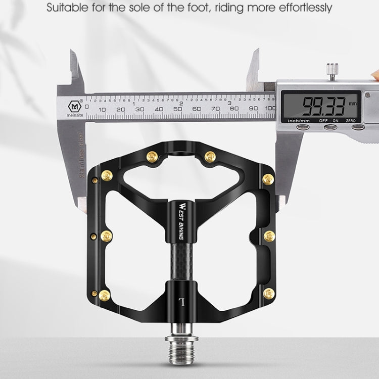 WEST BIKING 3 Bearings Ultralight Carbon Fiber Bushing Mountain Bike Pedal