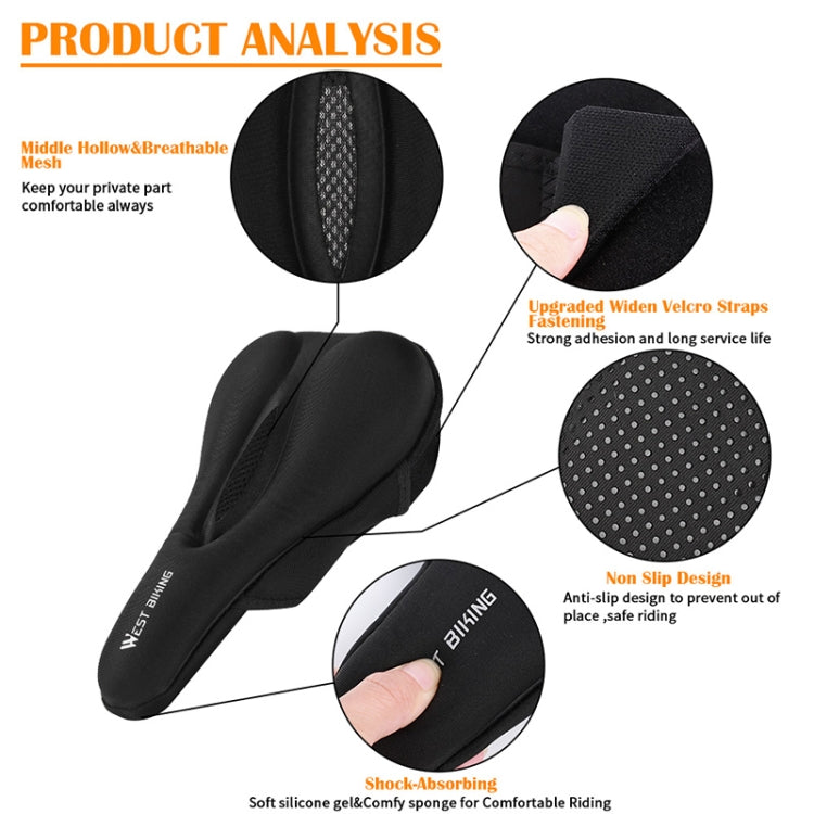 WEST BIKING Bike Cushion Cover Thick Silicone Quick Release Seat Cushion