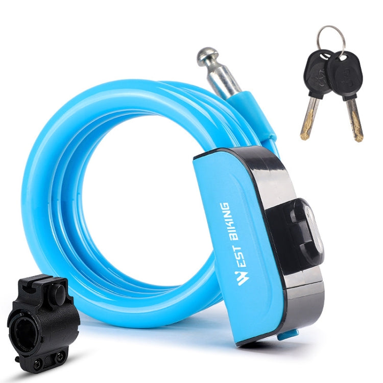 WEST BIKING 1.2m Bicycle Lock PVC Steel Cable Anti-theft Waterproof Cycling Lock