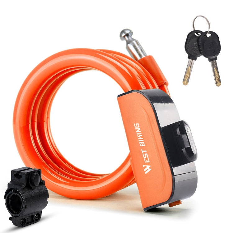 WEST BIKING 1.2m Bicycle Lock PVC Steel Cable Anti-theft Waterproof Cycling Lock