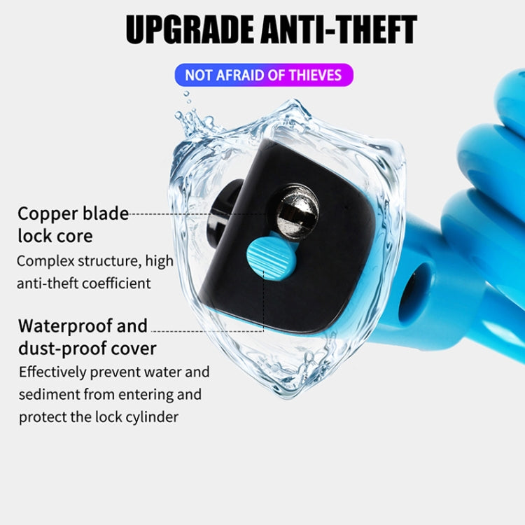 WEST BIKING 1.2m Bicycle Lock PVC Steel Cable Anti-theft Waterproof Cycling Lock