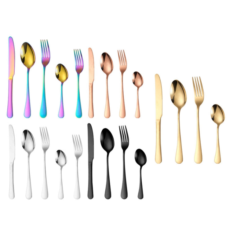 16pcs/set Carton Boxed Gold-Plated Stainless Steel Knife and Fork Set Western Cutlery