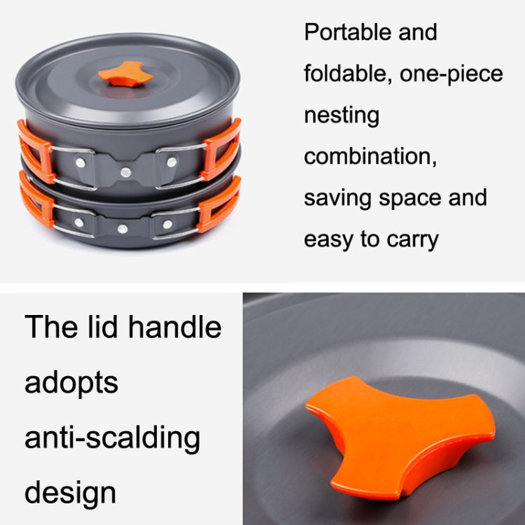 Hewolf HW-K1501 4-5 People Outdoor Aluminum Stove Portable Storage Camping Set