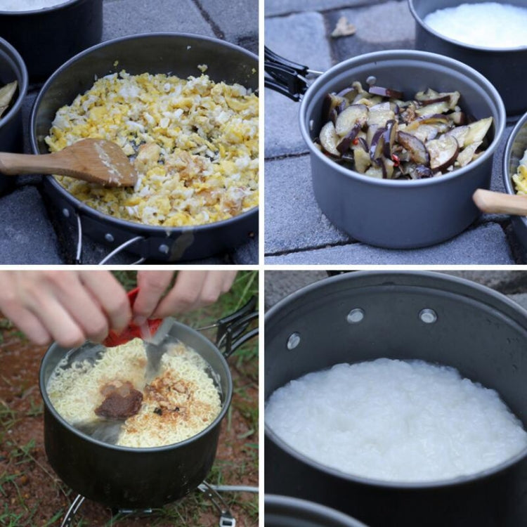 Hewolf HW-K1501 4-5 People Outdoor Aluminum Stove Portable Storage Camping Set