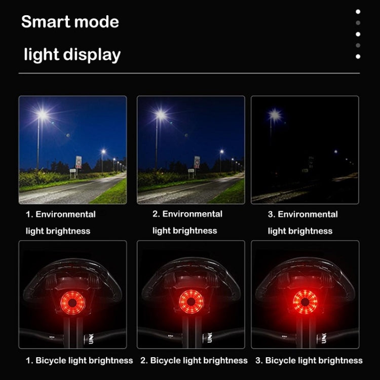 WEST BIKING Bicycle USB Charging Smart Brake Sensor Warning Tail Light