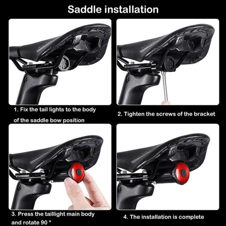 WEST BIKING Bicycle USB Charging Smart Brake Sensor Warning Tail Light