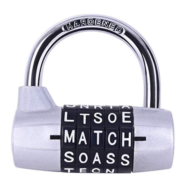 Medium 5-Digit Alphabet Wheel Combination Lock Closet Door Padlock