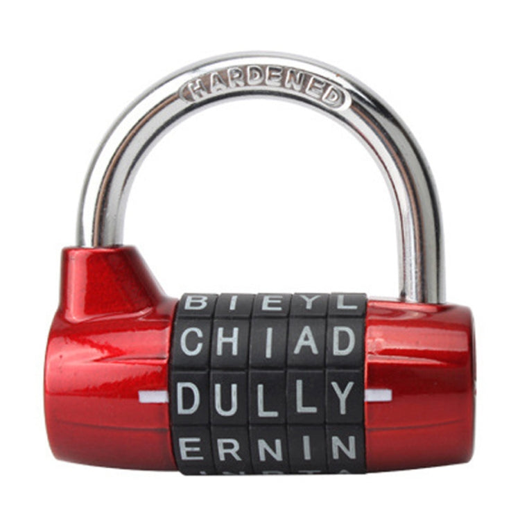 Medium 5-Digit Alphabet Wheel Combination Lock Closet Door Padlock