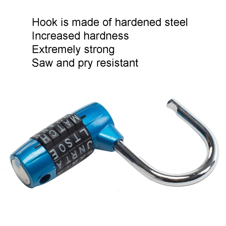 Medium 5-Digit Alphabet Wheel Combination Lock Closet Door Padlock