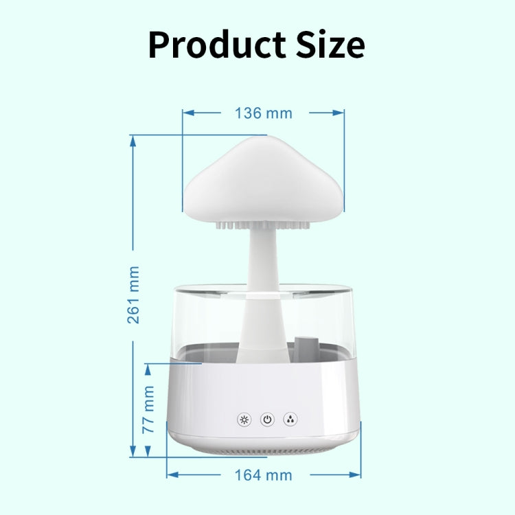 CH08 450ml Rain Humidifier Mushroom Cloud Colorful Night Lamp Aromatherapy Machine