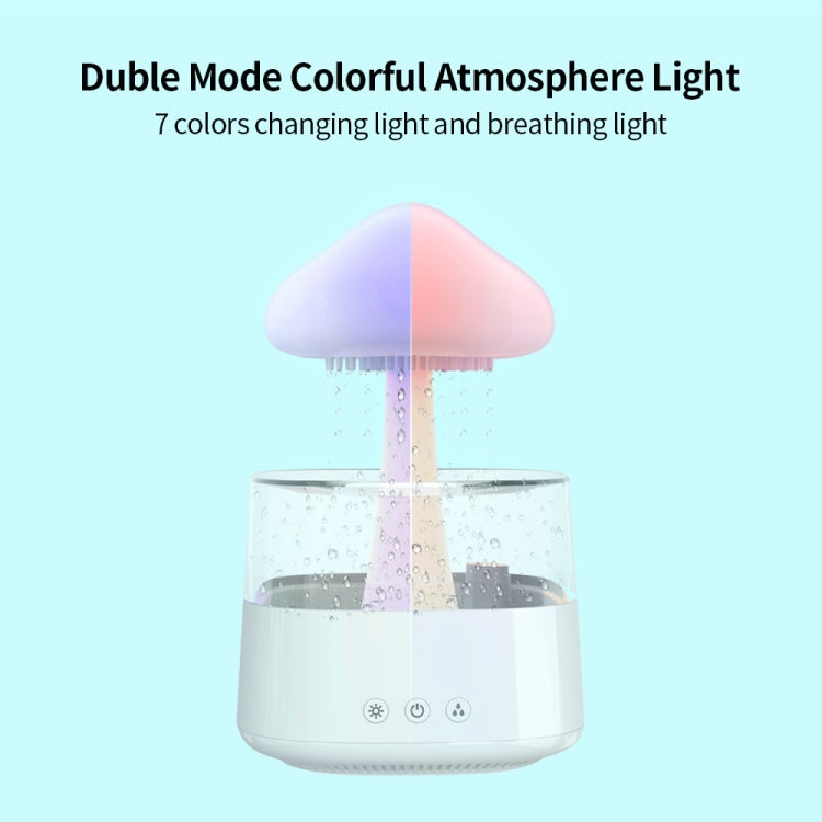 CH08 450ml Rain Humidifier Mushroom Cloud Colorful Night Lamp Aromatherapy Machine