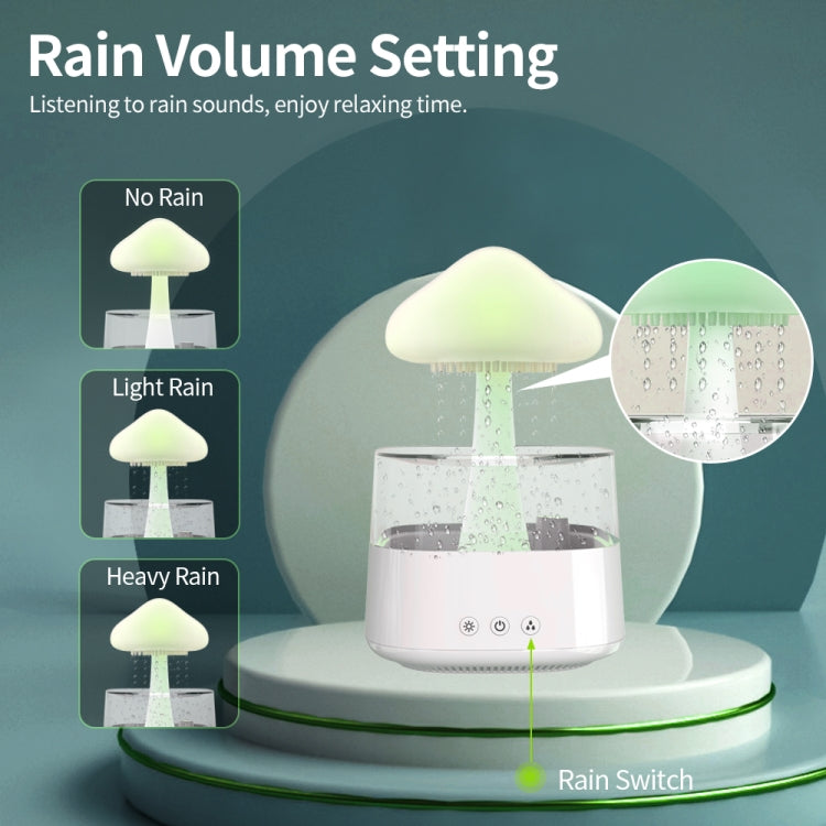 CH08 450ml Rain Humidifier Mushroom Cloud Colorful Night Lamp Aromatherapy Machine