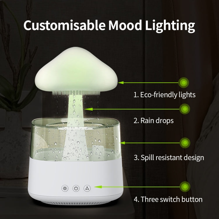 CH08 450ml Rain Humidifier Mushroom Cloud Colorful Night Lamp Aromatherapy Machine