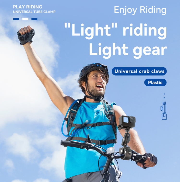 TELESIN Plastic Crab Claw Handlebar Tube Clamp For Sports Camera Mobile Phones