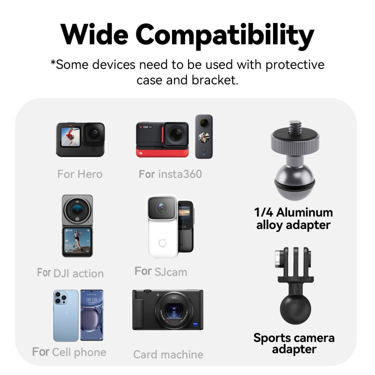 TELESIN Plastic Crab Claw Handlebar Tube Clamp For Sports Camera Mobile Phones