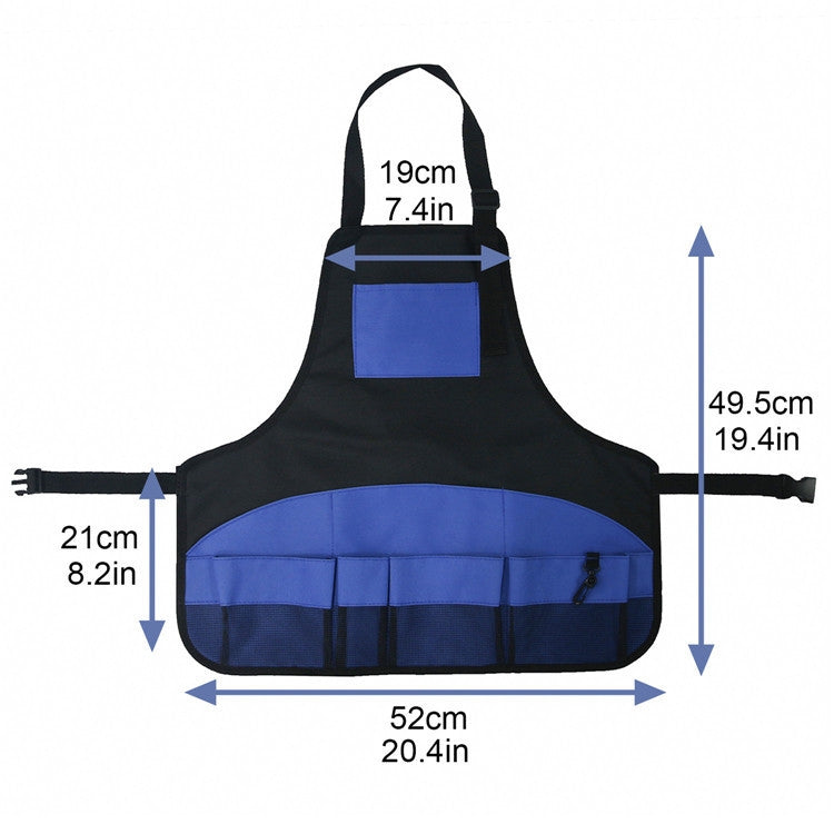 Multi Pocket Tool Apron Blue Garden Gardening Apron