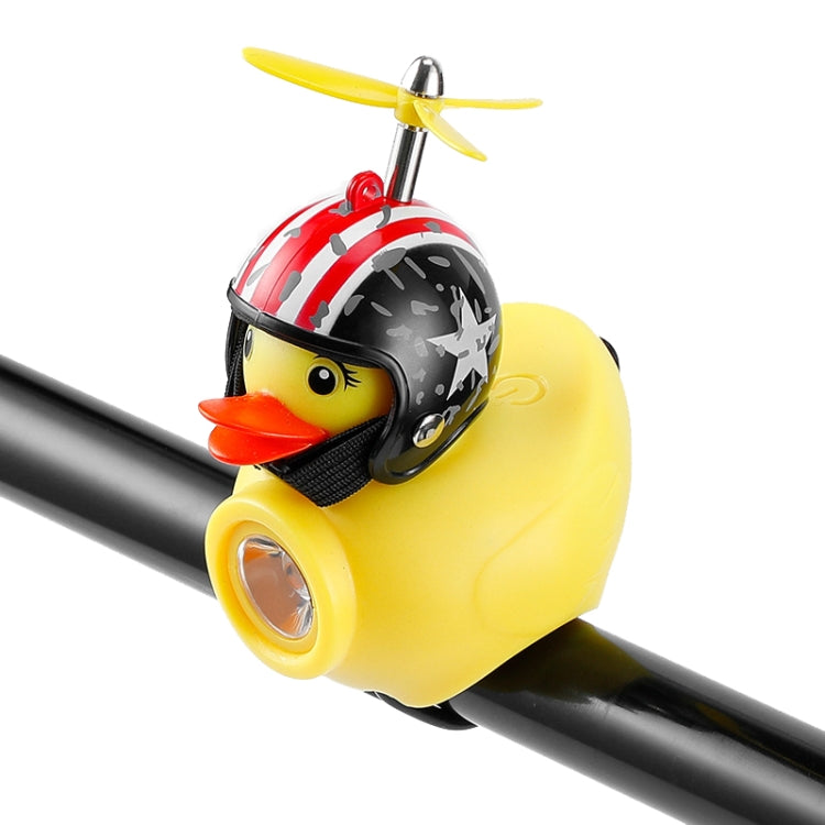 Yellow Duck Bike Bell Handlebar Headlight Car Ornaments Cycling Accessories Helmets Decor