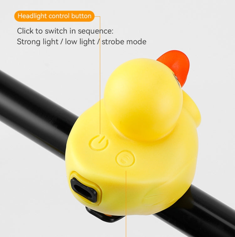 Yellow Duck Bike Bell Handlebar Headlight Car Ornaments Cycling Accessories Helmets Decor