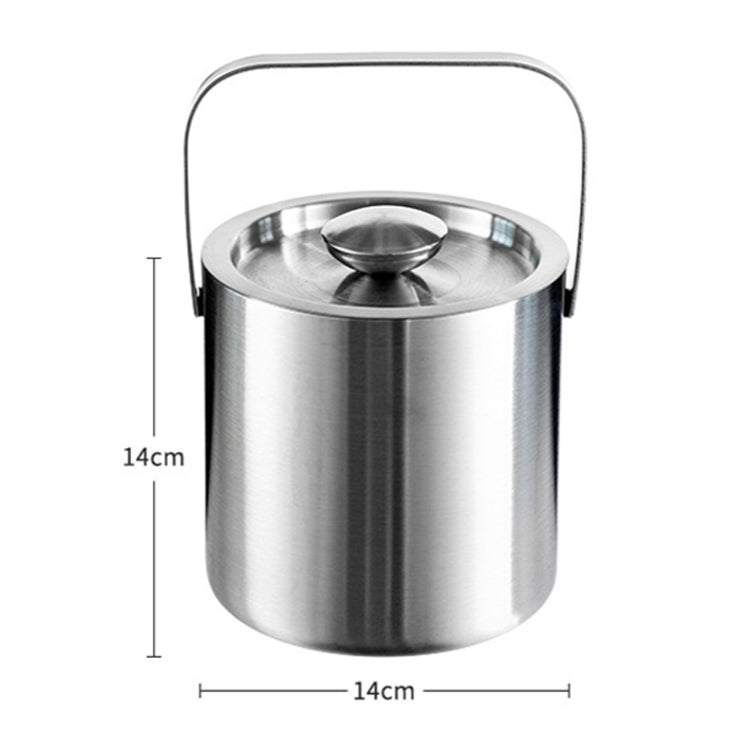 Double-Layer Portable Stainless Steel Ice Bucket Bar Champagne Beer Barrel