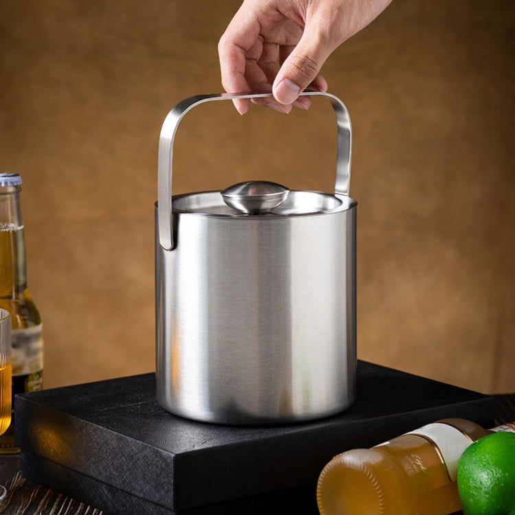 Double-Layer Portable Stainless Steel Ice Bucket Bar Champagne Beer Barrel