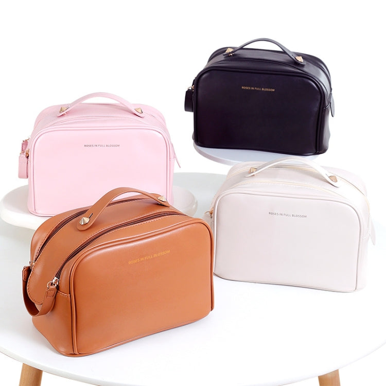 Waterproof PU Cosmetic Bag Travel Double Zipper Toiletry Bag