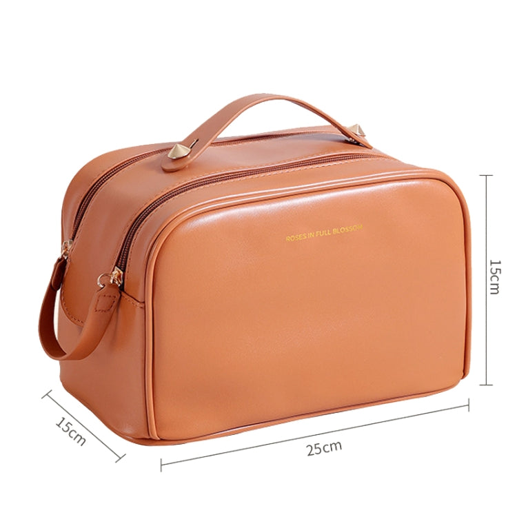 Waterproof PU Cosmetic Bag Travel Double Zipper Toiletry Bag