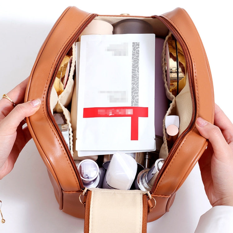 Waterproof PU Cosmetic Bag Travel Double Zipper Toiletry Bag