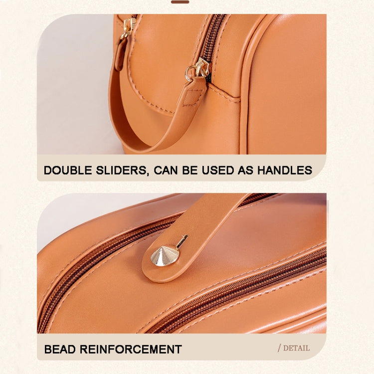 Waterproof PU Cosmetic Bag Travel Double Zipper Toiletry Bag